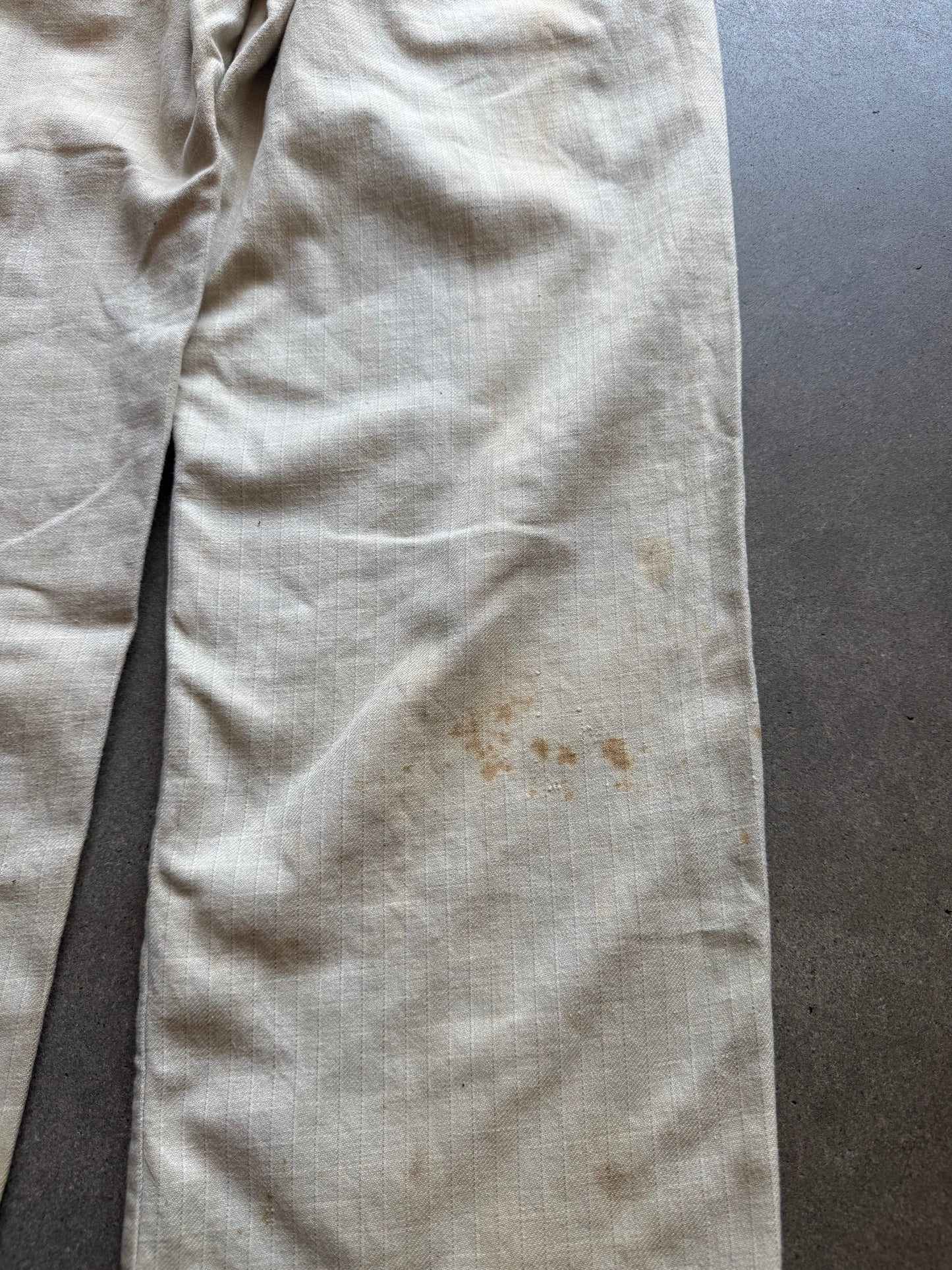 1930s Lap Waistband Cotton Twill Patterned Trousers