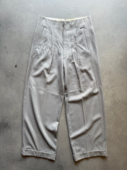 1940s Wool Rayon Blend Gabardine Trousers