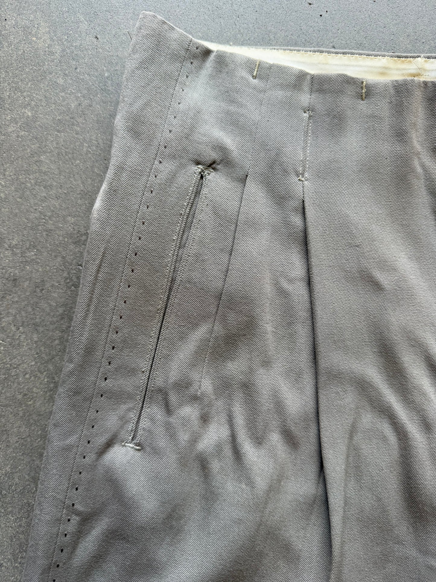 1940s Wool Rayon Blend Gabardine Trousers