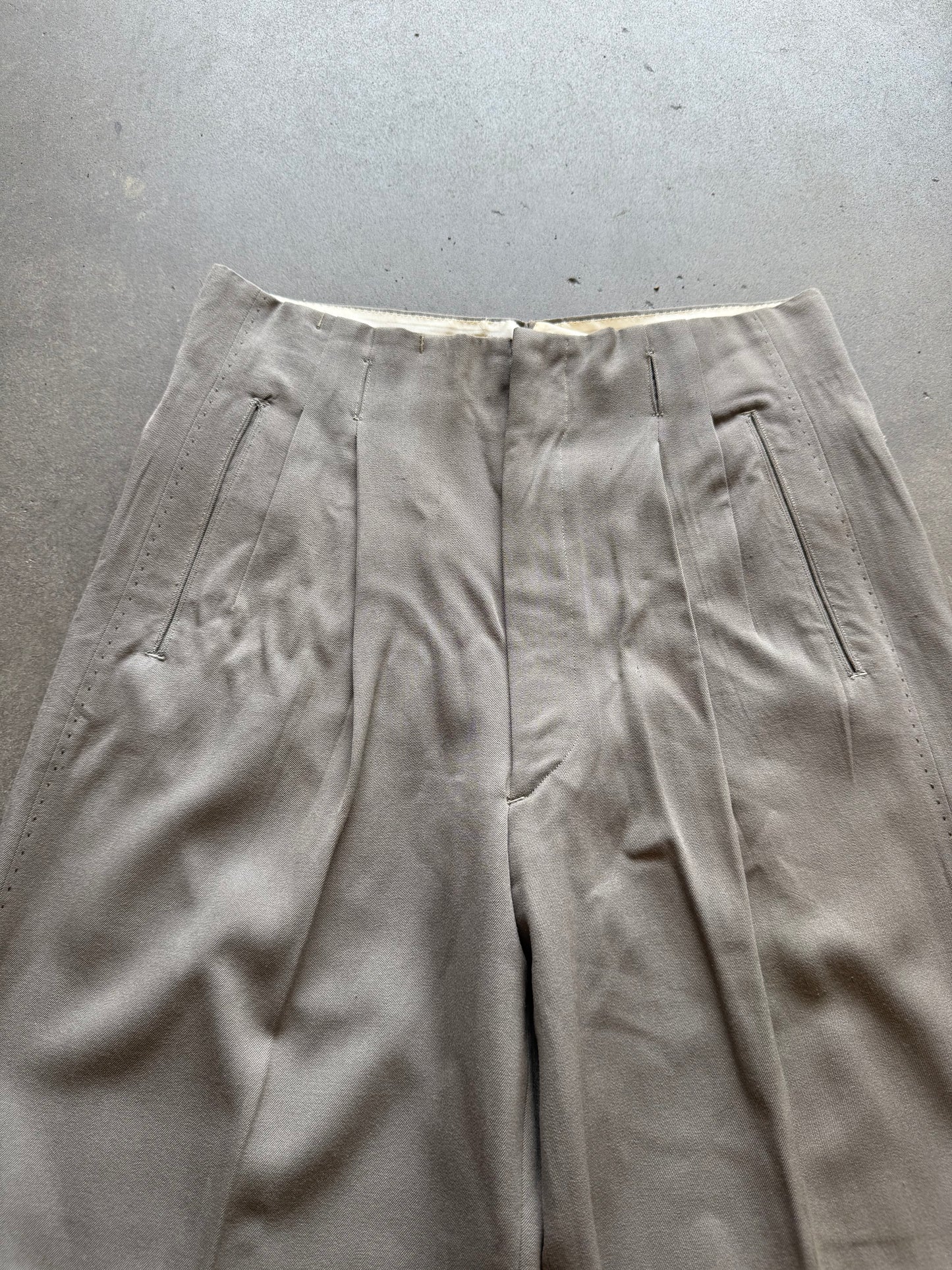 1940s Wool Rayon Blend Gabardine Trousers