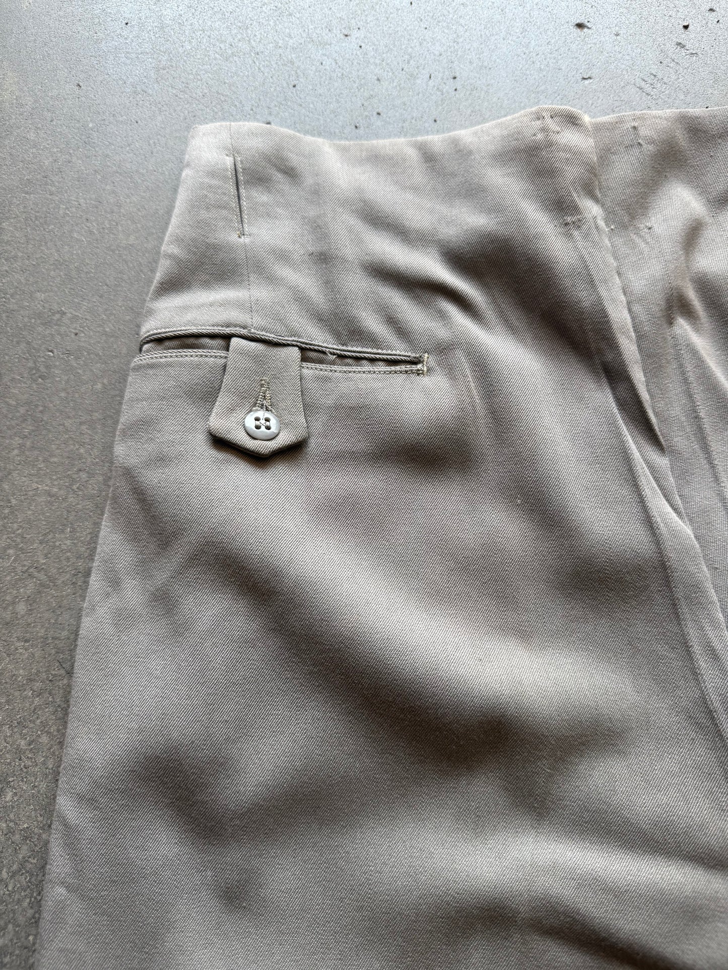 1940s Wool Rayon Blend Gabardine Trousers