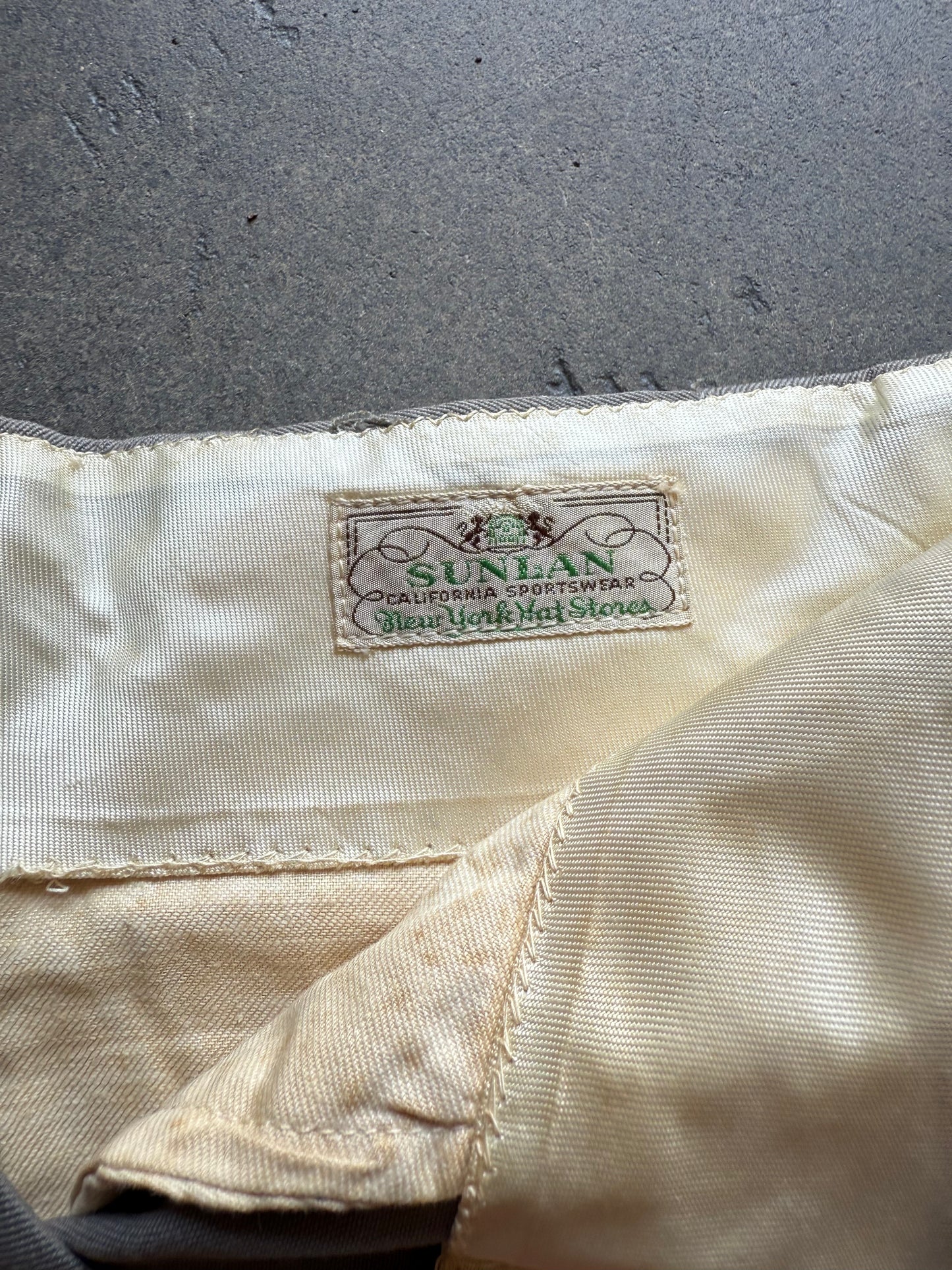 1940s Wool Rayon Blend Gabardine Trousers