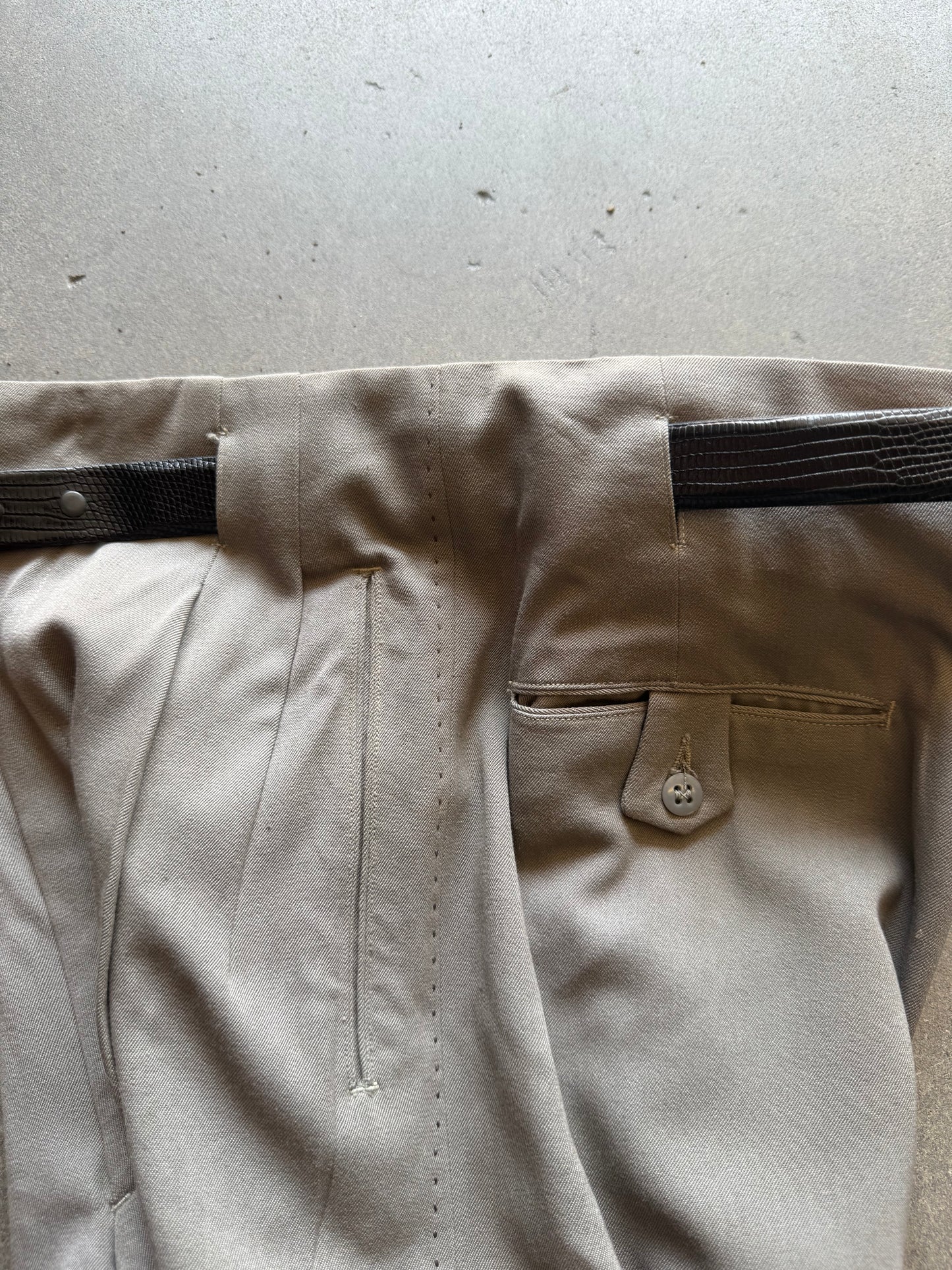 1940s Wool Rayon Blend Gabardine Trousers